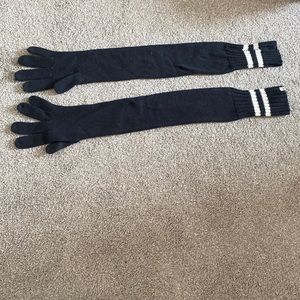Converse One Star Long Gloves Black with White Stripe